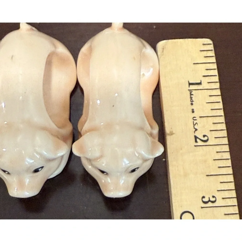 2 Piggy Napkin Rings Country Ceramic Kitchen Dinning Farmhouse